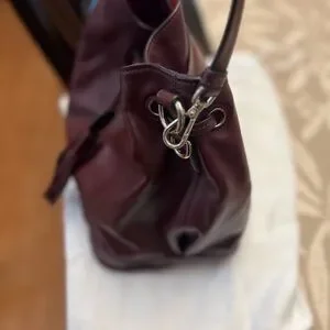 Prada Granato/Rubino Soft Calf Leather Cinch Bucket Bag 1BE069 Prada Granato/Rubino Soft Calf Leather Cinch Bucket Bag  main image 2